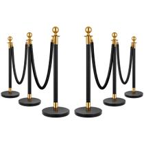 Conjunto de postes Stanchion VIVOHOME em aço inoxidável com cordas de veludo