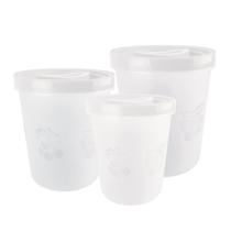 Conjunto De Pote Mantimentos 3 Peças Redondo Decorado Tampa Rosca 3L, 2L e 1L Conjunto De Pote Mantimentos 3 Peças Redondo Decorado Tampa Rosca 3L, 2L e 1L