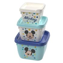 Conjunto de pote quadrado Conect Mickey Plasutil ref.6967