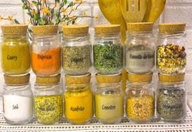 Conjunto de Potes 200ml para temperos 10 und e cartela de temperos Conjunto de Potes 200ml para temperos 10 und e cartela de temperos