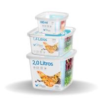 Conjunto de potes 3 peças para alimentos linha volare - Rischioto