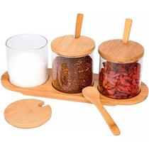 Conjunto de Potes Borossilicato com Tampa e Suporte Ecokitchen 7260 - Mimo Style