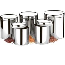Conjunto de Potes Brinox para Mantimentos com Tampa 5 Peças, Suprema