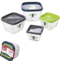 Conjunto de potes Conect fitness 4 peças azul Plasutil ref. 16045