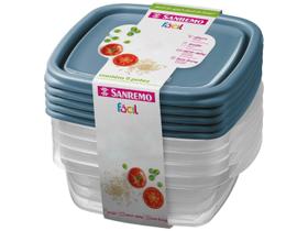 Conjunto De Potes De Plástico Fácil Leve 5 530ml - SANREMO