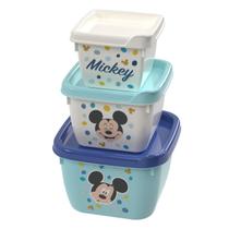 Conjunto de Potes de Plástico Infantil Bebê Conect 3 Unidades Quadrados Meninos - Plasútil Conjunto de Potes de Plástico Infantil Bebê Conect 3 Unidades Quadrados Meninos - Plasútil