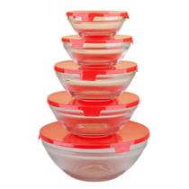 Conjunto de Potes de Vidro Cazza com Tampa Plástica 5 Peças Conjunto de Potes de Vidro Cazza com Tampa Plástica 5 Peças