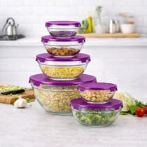 Conjunto de Potes de Vidro com Tampa Hermética Kit 5 Peças para Organização de Alimentos e Cozinha Conjunto de Potes de Vidro com Tampa Hermética Kit 5 Peças para Organização de Alimentos e Cozinha