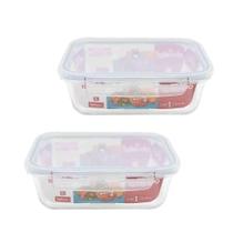 Conjunto De Potes De Vidro Hermético 2 Pçs 1 Litro Marmita Frezeer Forno Conjunto De Potes De Vidro Hermético 2 Pçs 1 Litro Marmita Frezeer Forno