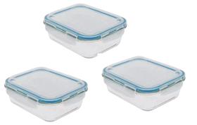 Conjunto De Potes De Vidro Hermético 3 Pçs 1 Litro Marmita Frezeer Forno