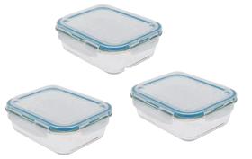 Conjunto De Potes De Vidro Hermético 3 Pçs 1 Litro Marmita Frezeer Forno