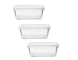 Conjunto De Potes De Vidro Hermético 3 Pçs 1,5 Litro Marmita Conjunto De Potes De Vidro Hermético 3 Pçs 1,5 Litro Marmita