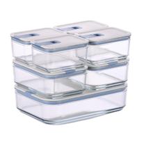 Conjunto De Potes De Vidro Herméticos Retangulares - Tampa C Conjunto De Potes De Vidro Herméticos Retangulares - Tampa C