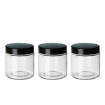 Conjunto de Potes de Vidro Le Easy com Tampa Preta 3 Peças 700ml Conjunto de Potes de Vidro Le Easy com Tampa Preta 3 Peças 700ml
