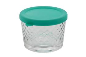 Conjunto de Potes Diamond 3 Peças em Vidro c/ Tampa Verde 220ml - Hauskraft