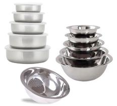 Conjunto de potes e tigelas aço inox kit utensílios cozinha - LA CUSINE