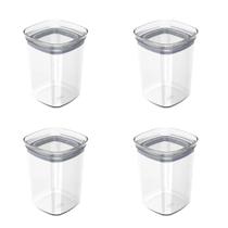 Conjunto de Potes Herméticos 1 L 4 Peças Block Modular Transparente Ou