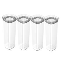 Conjunto de Potes Herméticos 2 L 4 Peças Block Modular Transparente Ou