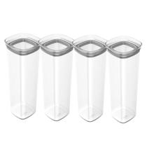 Conjunto De Potes Herméticos 2 L 4 Peças Block Modular Transparente Ou Conjunto De Potes Herméticos 2 L 4 Peças Block Modular Transparente Ou