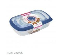 Conjunto De Potes Herméticos Azul Resistente Microondas - Sanremo - 722/5C Conjunto De Potes Herméticos Azul Resistente Microondas - Sanremo - 722/5C