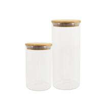 Conjunto de Potes Herméticos com Tampa de Bambu - 2 Peças Oikos