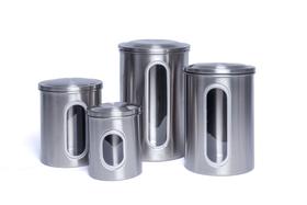 Conjunto de Potes Herméticos em Aço Inox 4 peças Verside Conjunto de Potes Herméticos em Aço Inox 4 peças Verside