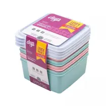 Conjunto de Potes Herméticos Essenciais Quadrados 1L Leve 4 Pague 3 - Dup Conjunto de Potes Herméticos Essenciais Quadrados 1L Leve 4 Pague 3 - Dup