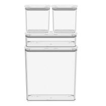 Conjunto De Potes Herméticos Modo Cristal 4 Peças - Coza Conjunto De Potes Herméticos Modo Cristal 4 Peças - Coza