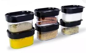 Conjunto de potes herméticos para tempero Conjunto de potes herméticos para tempero