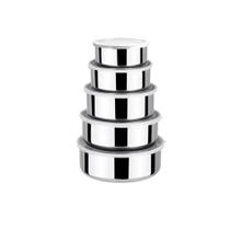 Conjunto de Potes Inox com tampa 5 Peças Wincy - Wincy Conjunto de Potes Inox com tampa 5 Peças Wincy - Wincy