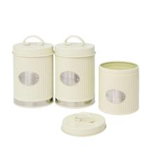 Conjunto de Potes Mantimentos 3 Peças Off White - Quanhe Conjunto de Potes Mantimentos 3 Peças Off White - Quanhe