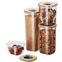 Conjunto De Potes Mantimentos Empilháveis C/ Tampa Vedação