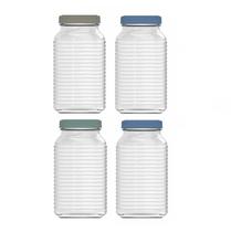 Conjunto De Potes Organizadores Multiuso 1,5L Vidro C/ Tampa