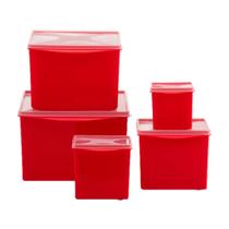Conjunto de Potes Organizadores Quadrado 5 pçs