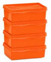 Conjunto de Potes Organizadores Retangular 100ml - 4 pçs