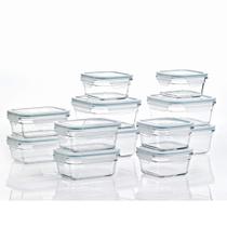 Conjunto de Potes para Armazenamento de Alimentos Glasslock 24 Peças com Tampas