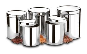 Conjunto de Potes para Mantimentos com Tampa Brinox Suprema 5 Peças Aço Inox