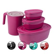 Conjunto De Potes Plástico Utilidades Cozinha P M G C/ Jarra - All Stock