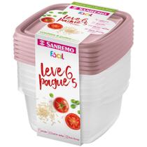 Conjunto de Potes Plásticos Fácil L6P5 800ML Conjunto de Potes Plásticos Fácil L6P5 800ML
