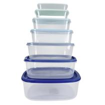 Conjunto de Potes Plásticos Retangulares Azul 7 Peças Thika Conjunto de Potes Plásticos Retangulares Azul 7 Peças Thika