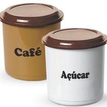 Conjunto De Potes Porta Mantimentos Café E Açúcar 2 Litros Ercaplast