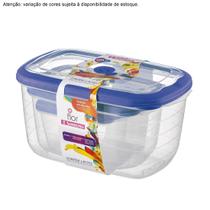 Conjunto de Potes Retangular Alto Sanremo com 3 Peças Conjunto de Potes Retangular Alto Sanremo com 3 Peças