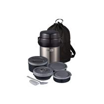 Conjunto de Potes Térmicos Zojirushi com 4 Unidades em Inox Cinza