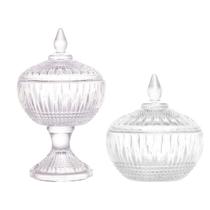 Conjunto De Potiches Decorativos Para Doces 15cm Com Pé E Tampa Conjunto De Potiches Decorativos Para Doces 15cm Com Pé E Tampa