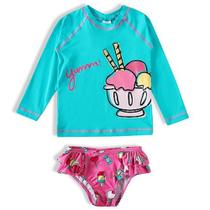 Conjunto De Praia Com Proteção Solar Sorvete e Docinho Tip Top