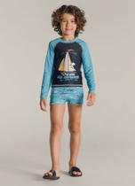 Conjunto De Praia em malha UV Infantil Barcos - Brandili