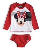 Conjunto De Praia Infantil Com Proteção Solar Minnie Disney Conjunto De Praia Infantil Com Proteção Solar Minnie Disney