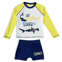 Conjunto De Praia Infantil Com Proteção Solar Tubarão Kids