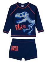 Conjunto de Praia Masculino Juvenil Tip Top Com Proteção FPS Uv50+ Blusa E Sunga Boxer Bk82