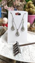 Conjunto de prata 925 Madrepérola branco